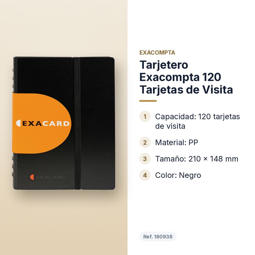 TARJETERO EXACOMPTA 120 TARJETAS DE VISITA - características principales
