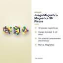 JUEGO MAGNÉTICO MAGNETICS 36 PIEZAS  - características principales