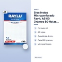 BLOC NOTAS MICROPERFORADO RAYLU A5 60 GRAMOS 80 HOJAS CUADRICULA 4 MM - características principales