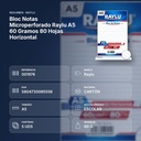 BLOC NOTAS MICROPERFORADO RAYLU A5 60 GRAMOS 80 HOJAS HORIZONTAL - resumen de atributos