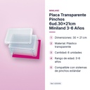 PLACA TRANSPARENTE PINCHOS 6UD.30×21CM MINILAND 3-6 AÑOS - características principales