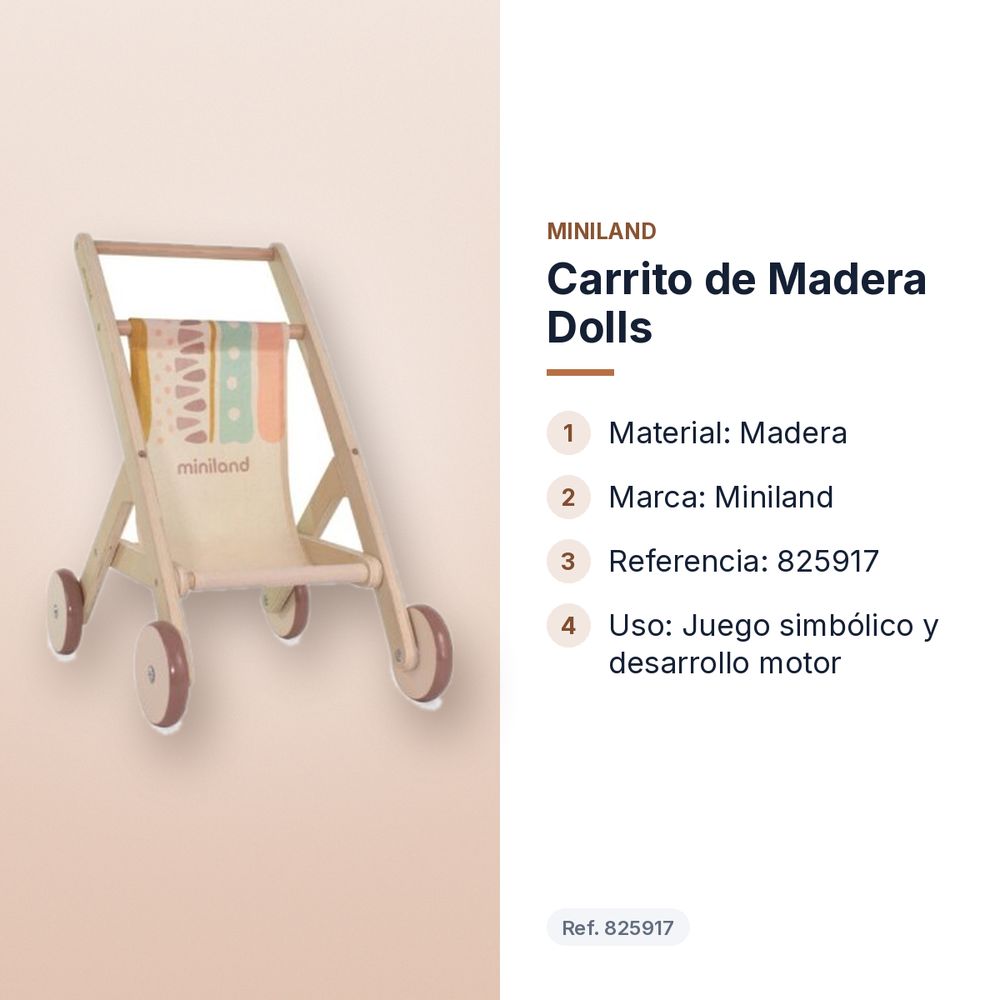 CARRITO DE MADERA DOLLS - características principales
