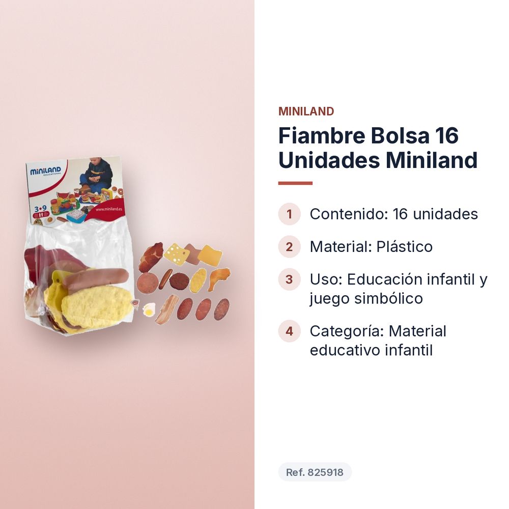  FIAMBRE BOLSA 16 UNIDADES MINILAND - características principales