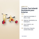 TRICICLO TAXI INFANTIL RESISTENTE PARA EXTERIOR - características principales