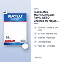 BLOC NOTAS MICROPERFORADO RAYLU A5 60 GRAMOS 80 HOJAS LISO - características principales