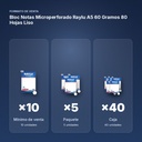BLOC NOTAS MICROPERFORADO RAYLU A5 60 GRAMOS 80 HOJAS LISO - formato de venta: paquete de 5, caja de 40