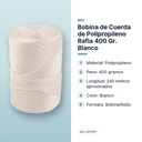 BOBINA DE CUERDA DE POLIPROPILENO RAFIA 400 GR. BLANCO - características principales