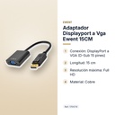 ADAPTADOR DISPLAYPORT A VGA EWENT 15CM - características principales