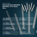 PALOS DE POLO MADERA NATURAL 73x7x2mm. 150u. - resumen de atributos
