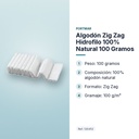 ALGODÓN ZIG ZAG HIDROFILO 100% NATURAL 100 GRAMOS - características principales