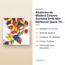 ABALORIOS DE MADERA COLORES SURTIDOS 8×16 MM NIEFENVER (PACK 75 UDS) - características principales