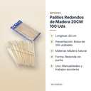 PALILLOS REDONDOS DE MADERA 20CM 100 UDS - características principales