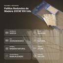 PALILLOS REDONDOS DE MADERA 20CM 100 UDS - resumen de atributos