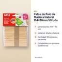 PALOS DE POLO DE MADERA NATURAL 114×10MM 50 UDS - características principales