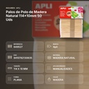 PALOS DE POLO DE MADERA NATURAL 114×10MM 50 UDS - resumen de atributos