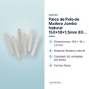 PALOS DE POLO DE MADERA JUMBO NATURAL 150×18×1,5MM  80 UDS - características principales