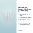 BASTONES DE MADERA 150×5MM (PACK 60 UDS) - características principales