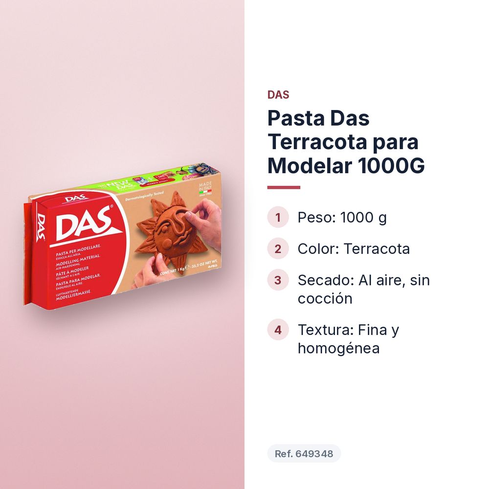 PASTA DAS TERRACOTA PARA MODELAR 1000G - características principales