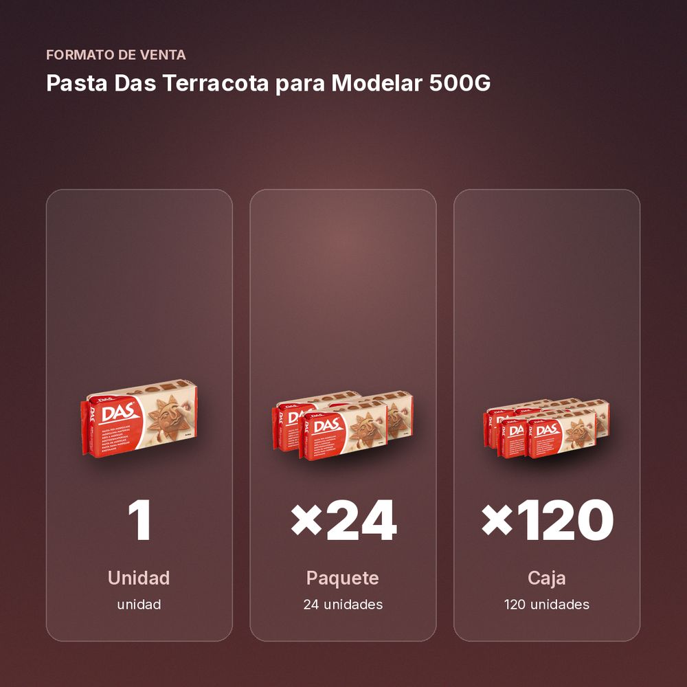 PASTA DAS TERRACOTA PARA MODELAR 500G - formato de venta: paquete de 24, caja de 120