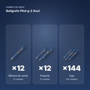 BOLÍGRAFO PILOT G-2 AZUL - formato de venta: paquete de 12, caja de 144, palé de 864
