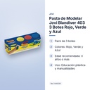 PASTA DE MODELAR JOVI BLANDIVER 403 3 BOTES ROJO, VERDE Y AZUL - características principales