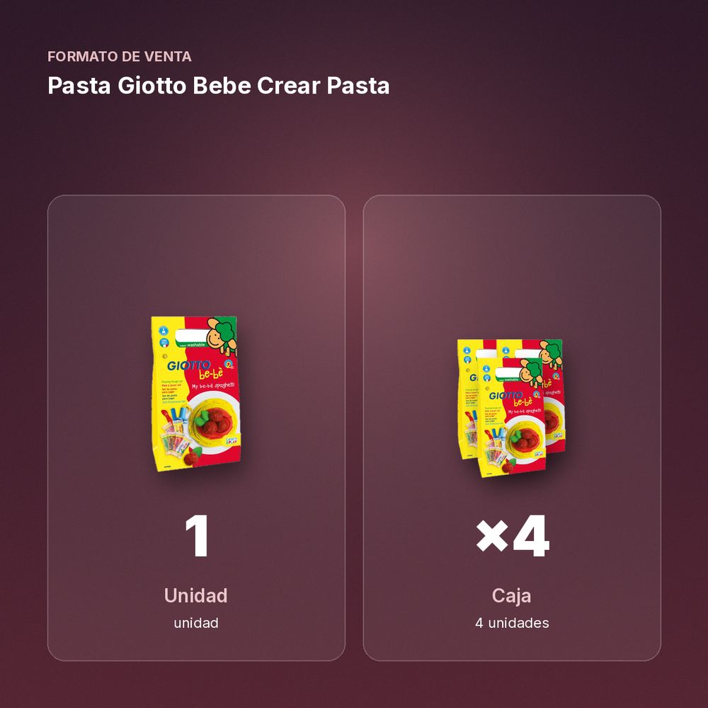 PASTA GIOTTO BEBE CREAR PASTA - formato de venta: caja de 4
