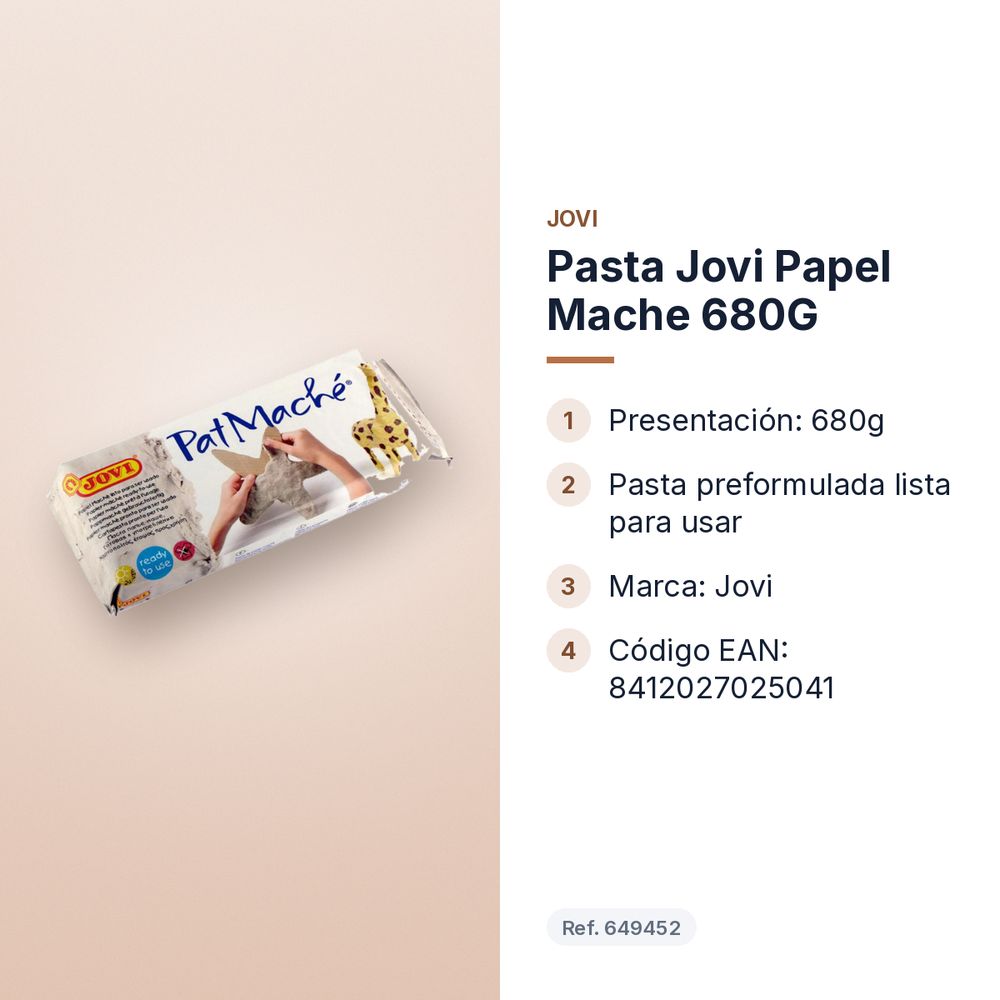 PASTA JOVI PAPEL MACHE 680G - características principales