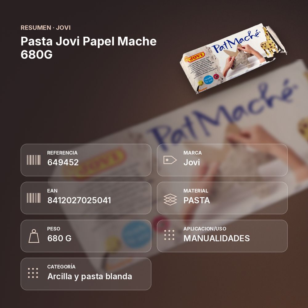 PASTA JOVI PAPEL MACHE 680G - resumen de atributos