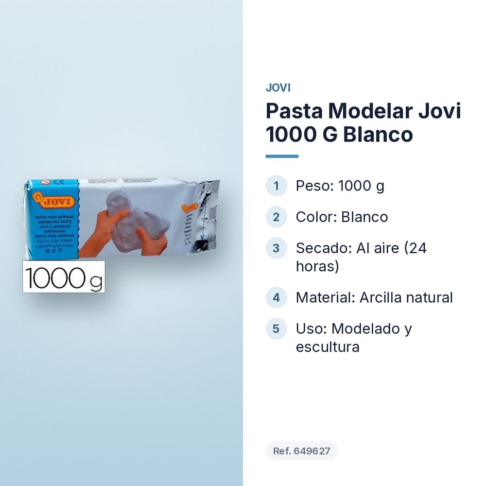 PASTA MODELAR JOVI 1000 G BLANCO - características principales