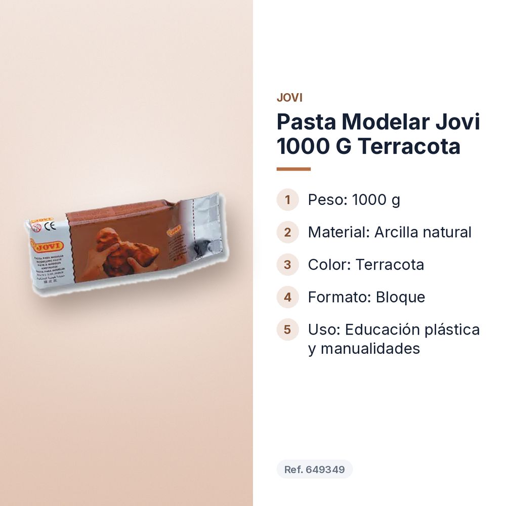 PASTA MODELAR JOVI 1000 G TERRACOTA  - características principales