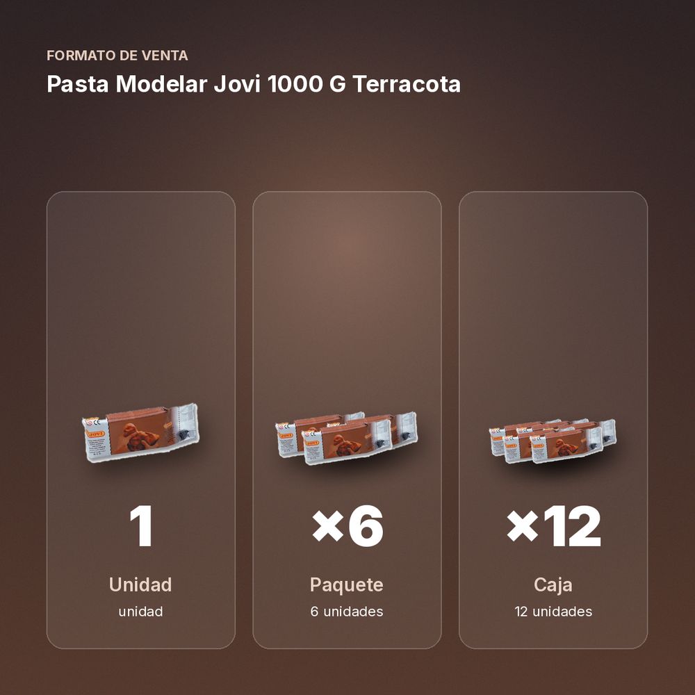 PASTA MODELAR JOVI 1000 G TERRACOTA  - formato de venta: paquete de 6, caja de 12