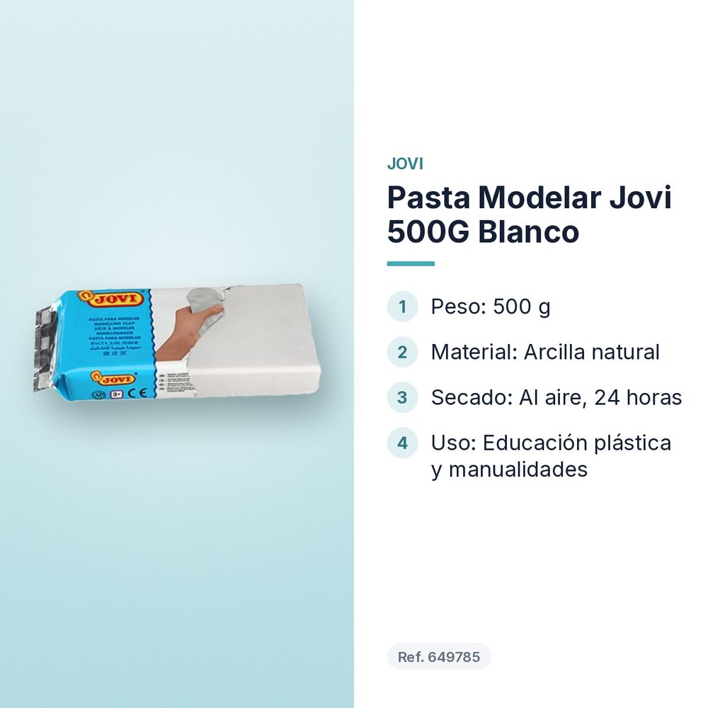 PASTA MODELAR JOVI 500G BLANCO - características principales