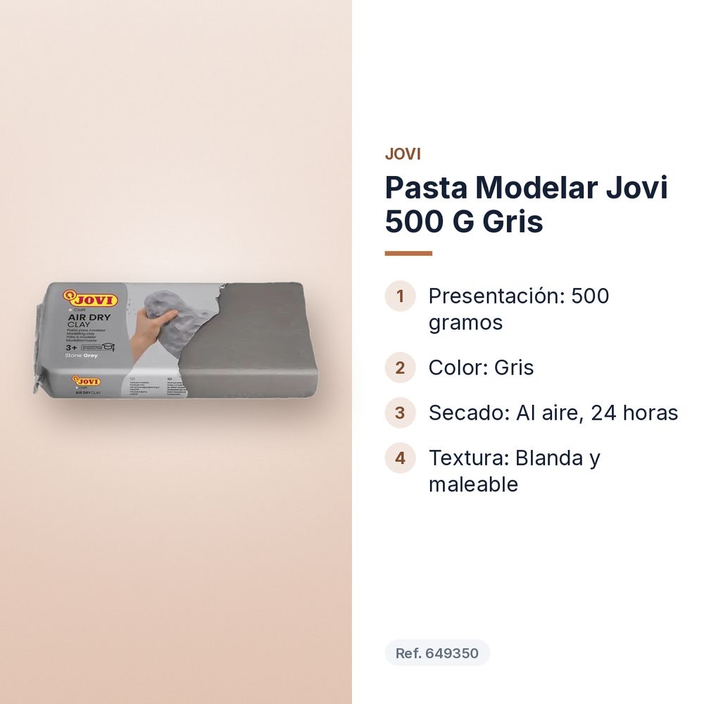 PASTA MODELAR JOVI 500 G GRIS - características principales