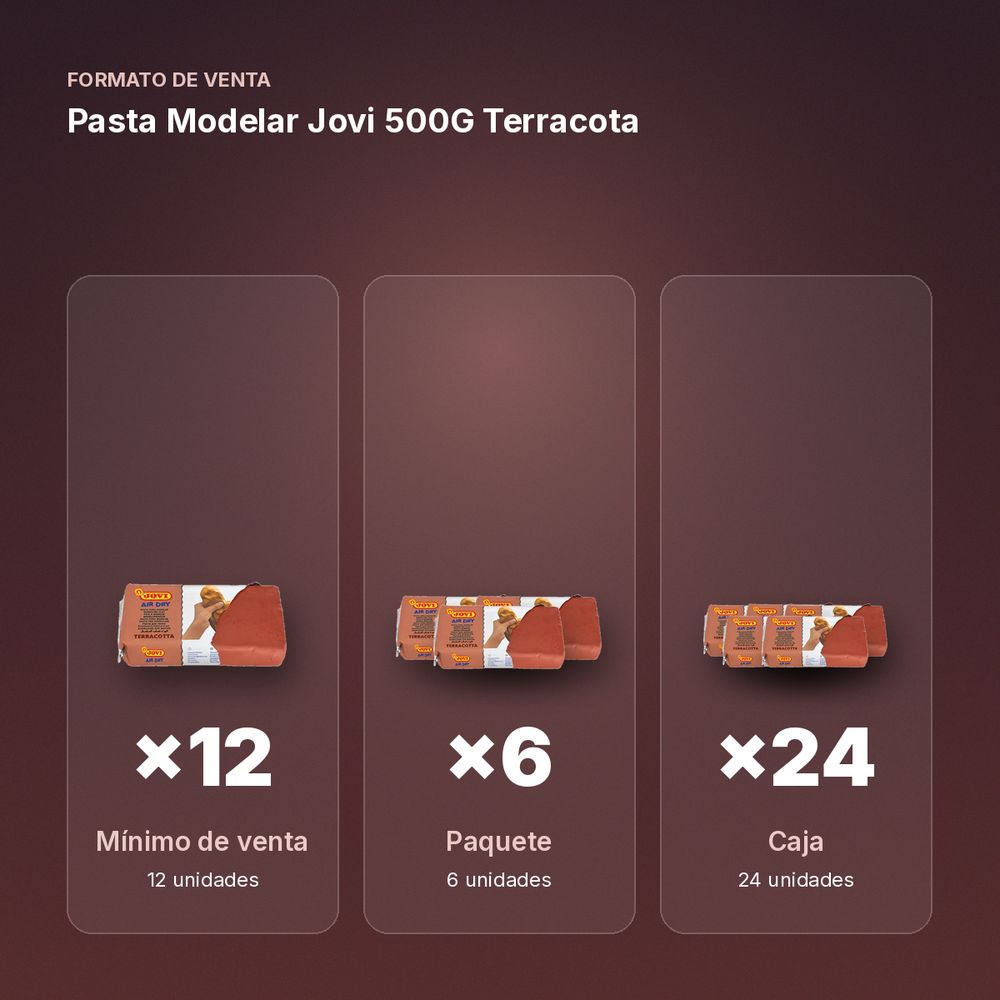 PASTA MODELAR JOVI 500G TERRACOTA - formato de venta: paquete de 6, caja de 24