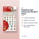 PEGATINAS APLI CORAZONES NORDIK 6 HOJAS - características principales