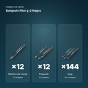 BOLÍGRAFO PILOT G-2 NEGRO - formato de venta: paquete de 12, caja de 144, palé de 864