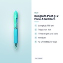 BOLÍGRAFO PILOT G-2 PIXIE AZUL CLARO - características principales