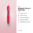 BOLÍGRAFO PILOT G-2 PIXIE ROJO - características principales