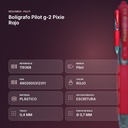 BOLÍGRAFO PILOT G-2 PIXIE ROJO - resumen de atributos