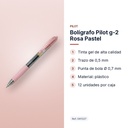 BOLÍGRAFO PILOT G-2 ROSA PASTEL - características principales