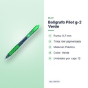BOLÍGRAFO PILOT G-2 VERDE - características principales