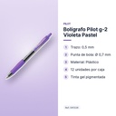 BOLÍGRAFO PILOT G-2 VIOLETA PASTEL - características principales