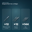 BOLÍGRAFO PILOT G-TEC-C4 NEGRO - formato de venta: paquete de 12, caja de 144