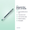 BOLÍGRAFO PILOT G-TEC-C4 VERDE - características principales
