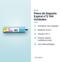 PELOS DE SEGUETA ESPIRAL Nº2 144 UNIDADES - características principales