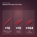 BOLÍGRAFO PILOT SUPER GRIP G ROJO  - formato de venta: paquete de 12, caja de 144