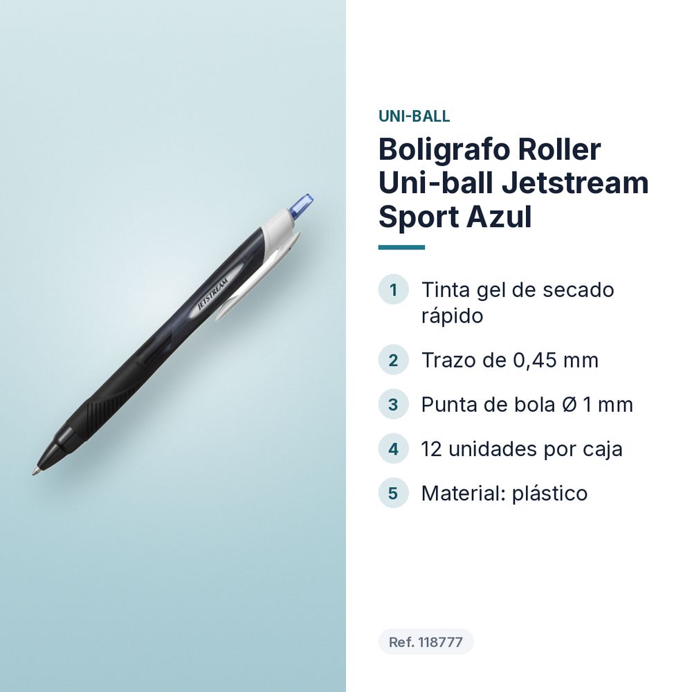 BOLIGRAFO ROLLER UNI-BALL JETSTREAM SPORT AZUL - características principales