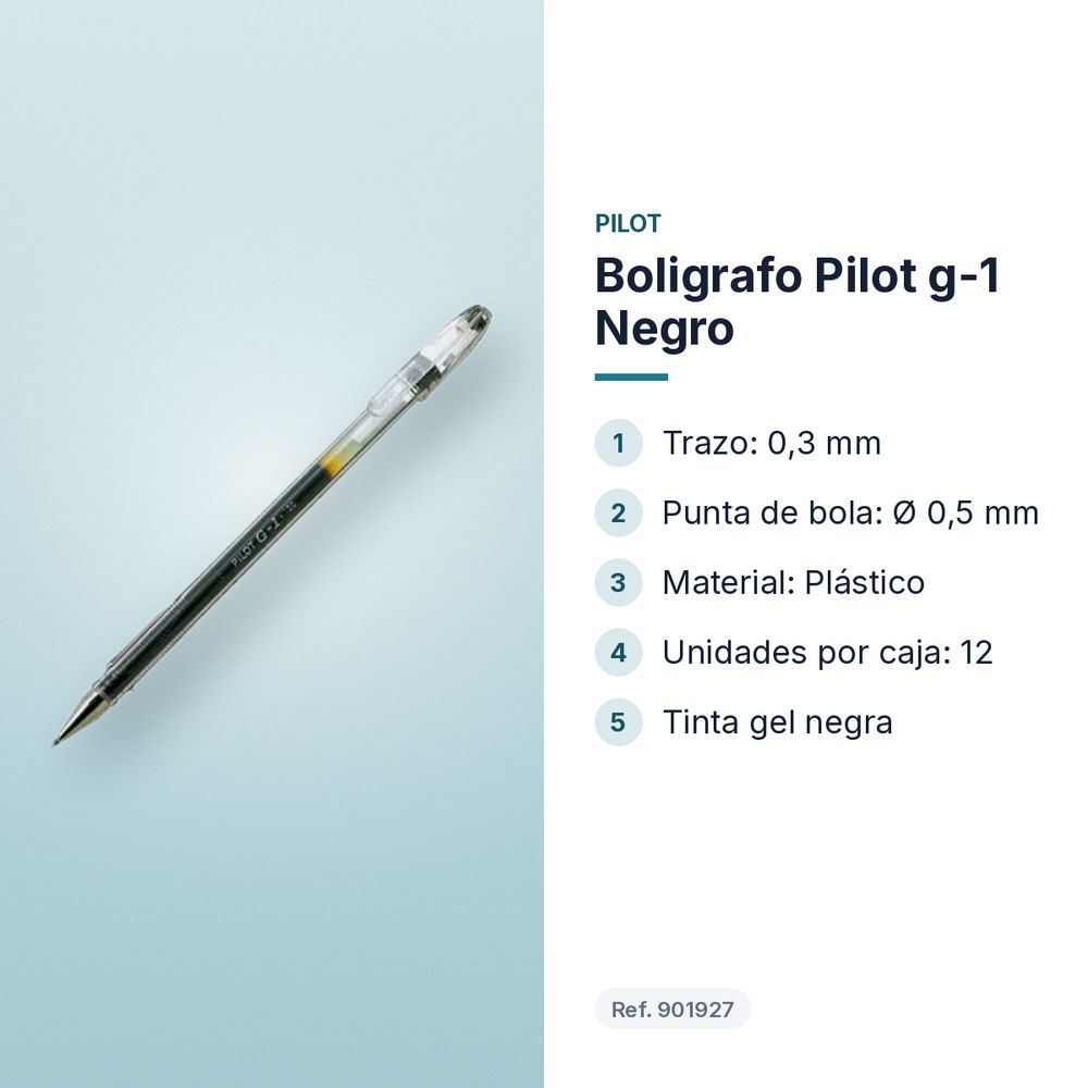 BOLIGRAFO PILOT G-1 NEGRO - características principales