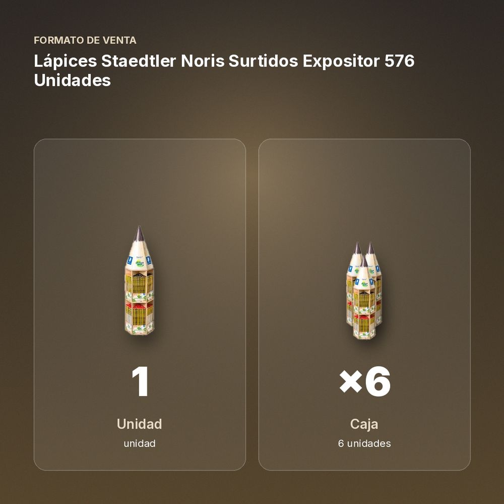 LÁPICES STAEDTLER NORIS SURTIDOS EXPOSITOR 576 UNIDADES - formato de venta: caja de 6