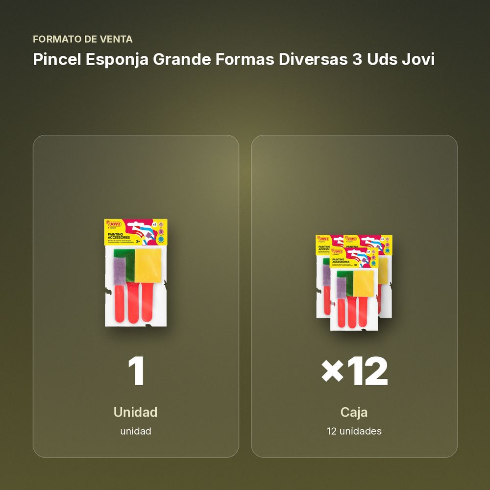 PINCEL ESPONJA GRANDE FORMAS DIVERSAS 3 UDS JOVI - formato de venta: caja de 12